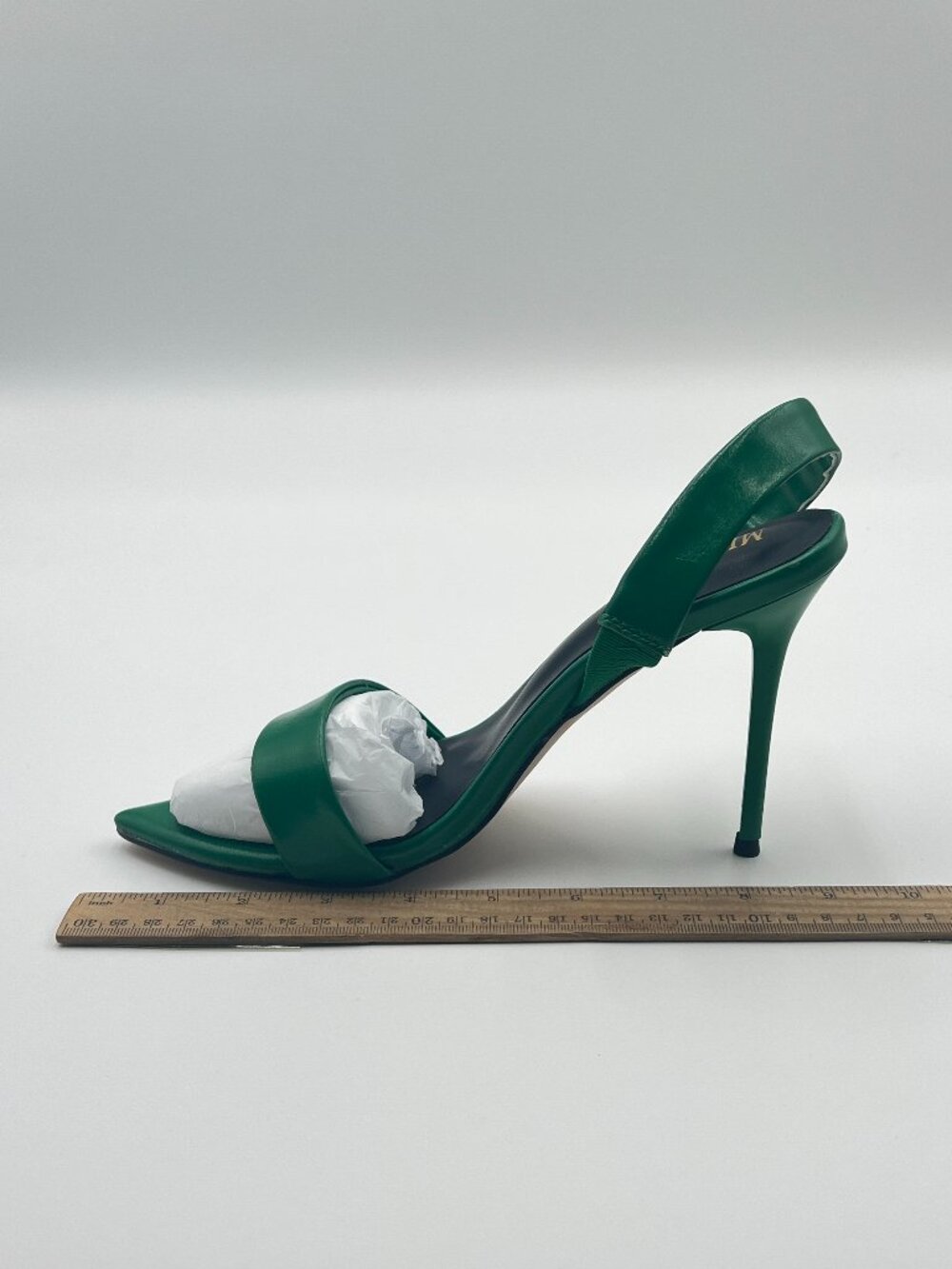 miss left Green Edgy Stiletto High Heels Pointed Open Toe Sandals Slingback Shoe